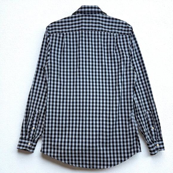 Ben Sherman S 14-14.5 32-33 Gingham Plaid Blue Button Down Shirt Preppy Formal - Picture 3 of 10